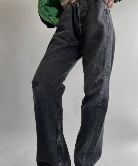 【USED】  Made in USA Levi's Denim Pants 501 Black/ 220416-023