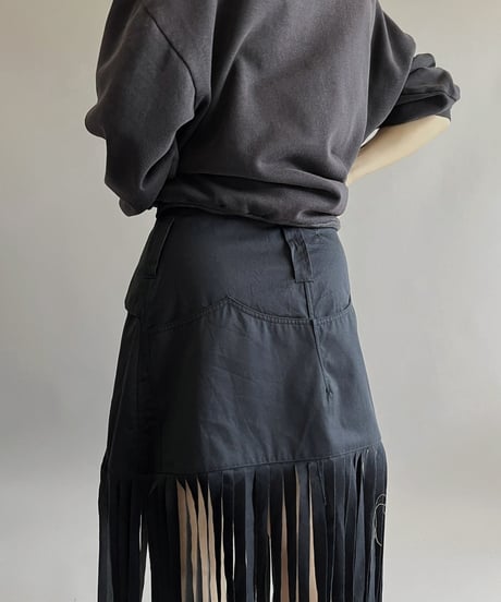 【RE;CIRCLE】 RE Trench Fringe Skirt Navy / 240407-027