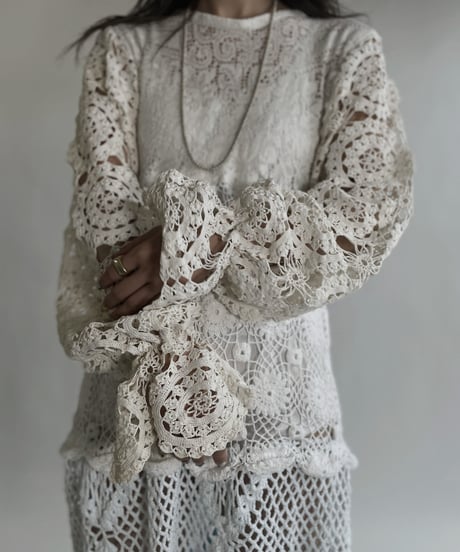 【RE;CIRCLE】 RE Crochet Lace Patchwork One-piece / 220526-006