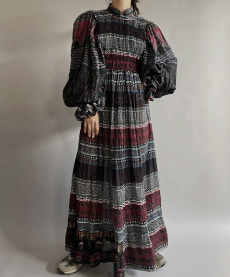 【RE;CIRCLE】 RE Indian Cotton Balloon Sleeved One-piece / 220901-011