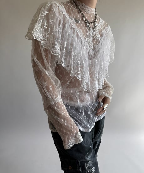 【USED】 Lace Pattern L/S Top  /250322-034