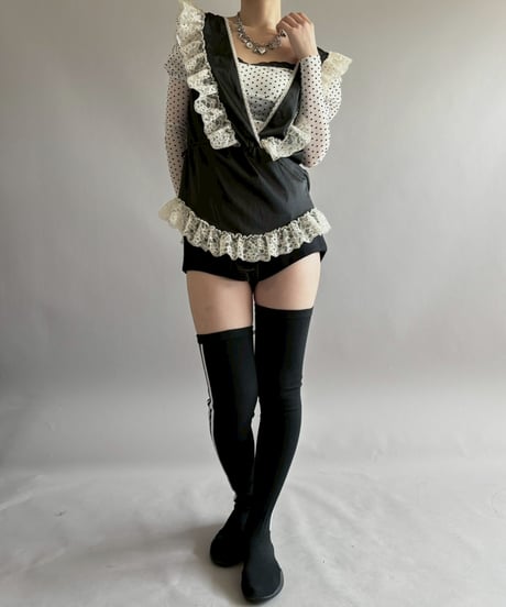 【USED】 Lace Design N/S Leotard Top / 260404-001
