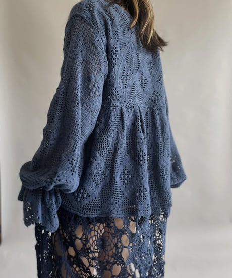 【RE;CIRCLE】 RE Crochet One-piece Navy / 230330-010