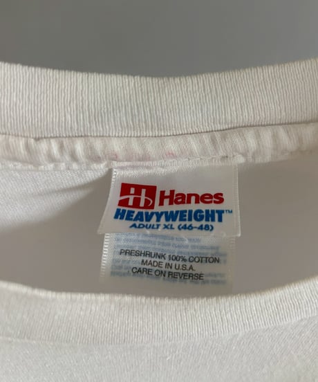 【USED】 97's Made in USA Hanes Baseball Newspaper T-Shirt / 260607-027