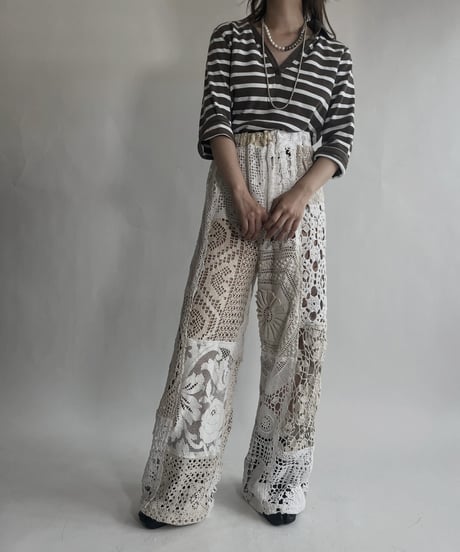 【RE;CIRCLE】 RE Crochet Patchwork Pants / 220623-028