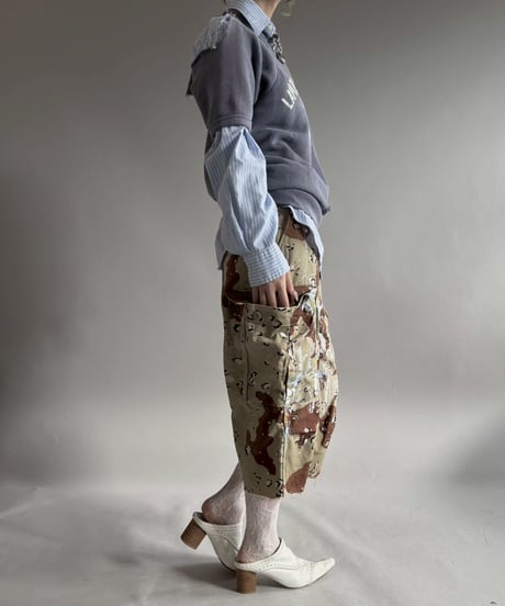 【USED】 Military Camouflage Cut Off Paint Pants /260226-012