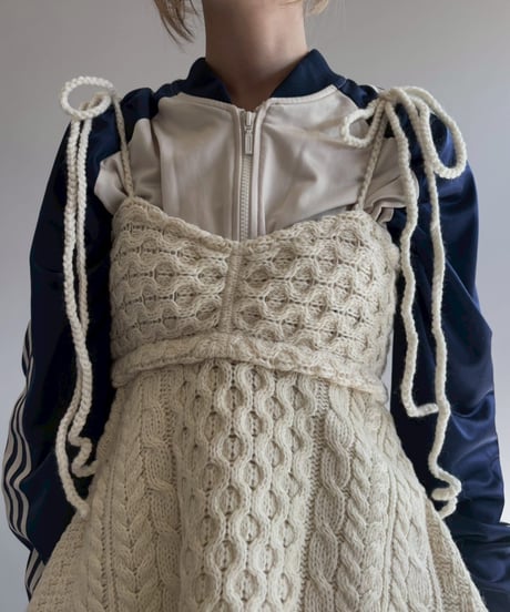 【RE;CIRCLE】 RE Aran Side Slit Camisole Mini One-Piece / Ivory  / 251030-013