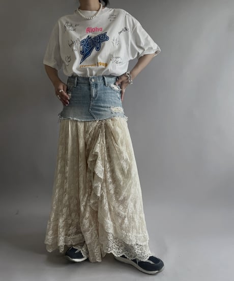 【USED】 Made in USA 89's Hanes Kings Sign T-Shirt/ 240429-028