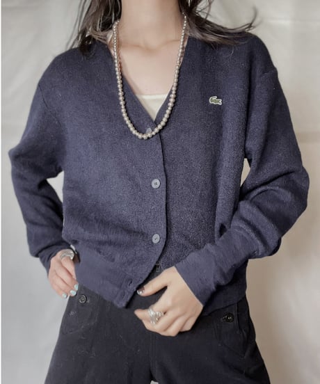 【USED】 LACOSTE Acrylic Knit Cardigan  ⑬ / 220111-028