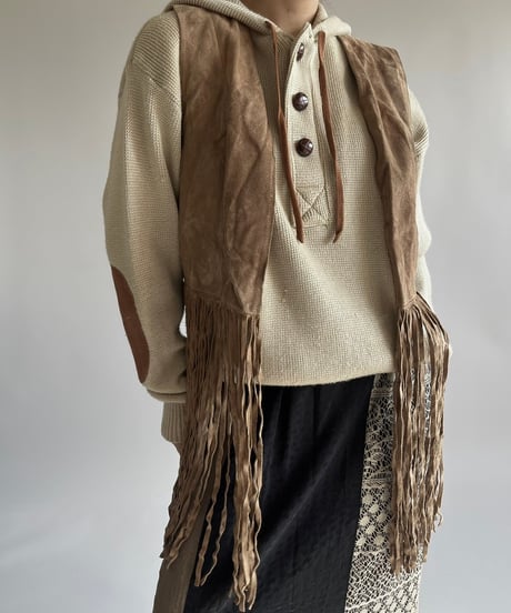 【USED】  Suede Fringe Vest /250118-006