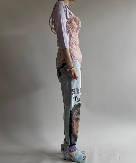 【USED】 Hand Paint Tapered Denim Pants / 250531-020