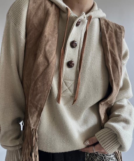 【USED】  Suede Fringe Vest /250118-006