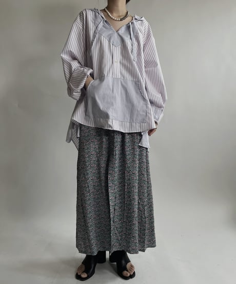 【RE;CIRCLE】 RE Stripe Shirt Mexican Hoodie / 220423-033