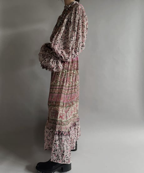 【RE;CIRCLE】 RE Indian Cotton Balloon Sleeved One-piece / 220901-006
