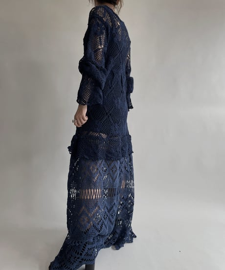 【RE;CIRCLE】 RE Crochet Blue Lace One-piece / 220728-008