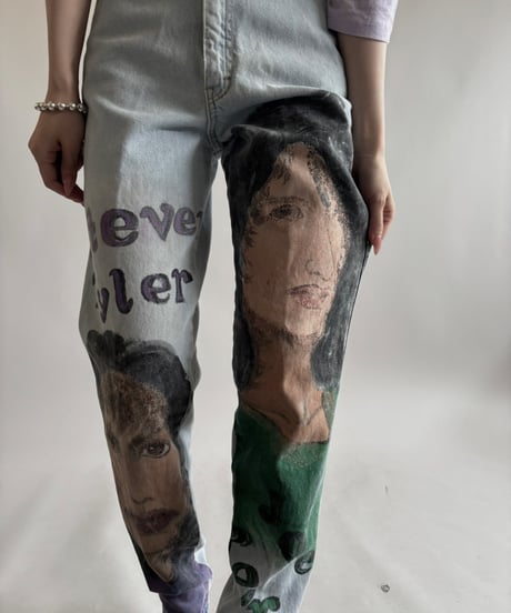 【USED】 Hand Paint Tapered Denim Pants / 250531-020