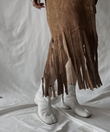 【USED】 Suede Fringe Skirt/210926-011