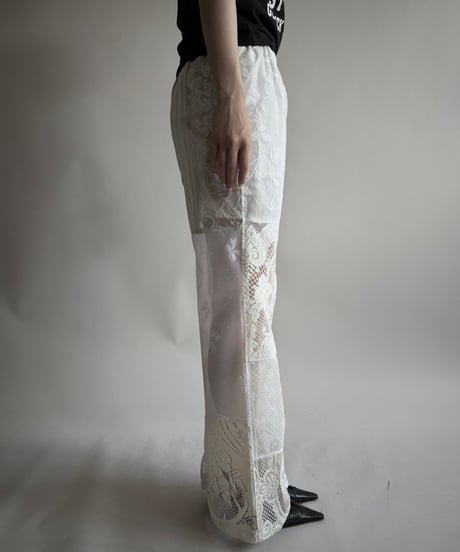 【RE;CIRCLE】 RE Crochet Lace Patch work Pants / 250731-002