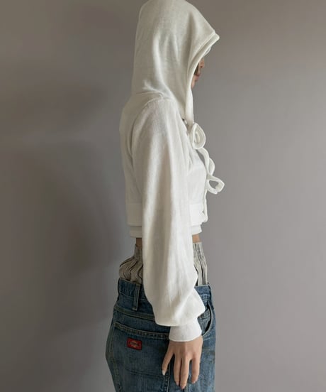 【RE;CIRCLE】 RE Hooded Acrylic Short Cardigan / 260205-016