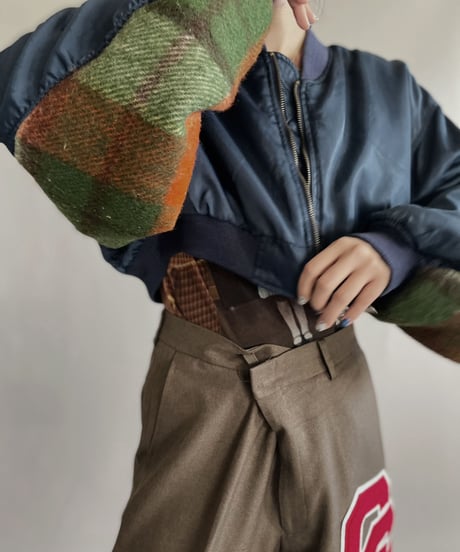 【RE;CIRCLE】 RE Short MA-1 Blanket Jacket Navy / 230112-020