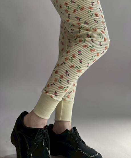 【USED】 Flower Pattern Waffle Pants/ 260214-013