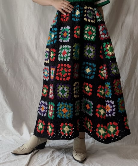 【RE;CIRCLE】 RE Granny Knit Long Skirt③/210421-015