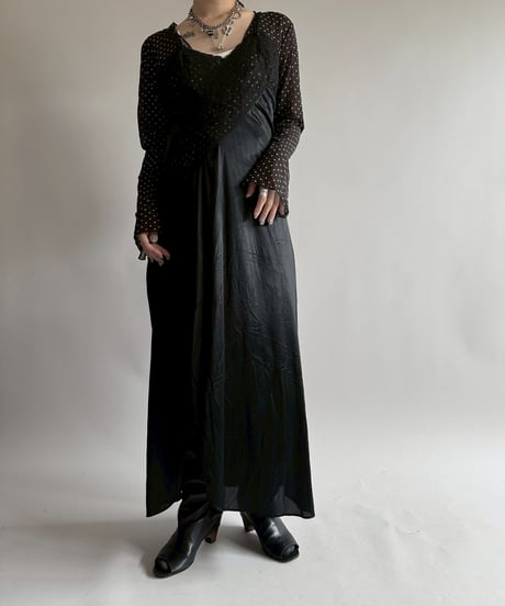 【USED】 Lace Pattern Camisole Long One-Piece  /250412-008