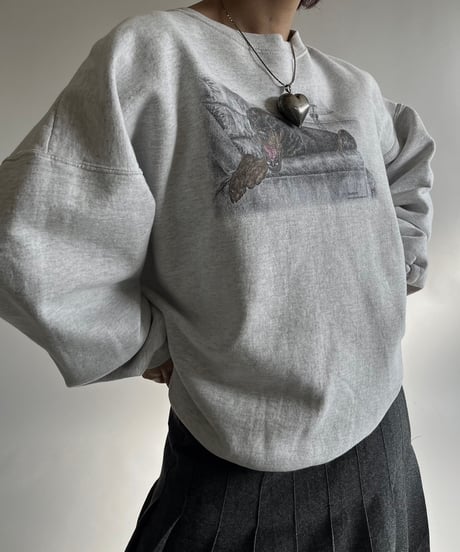 【USED】 90s Hanes Dog Print Sweat /250118-029