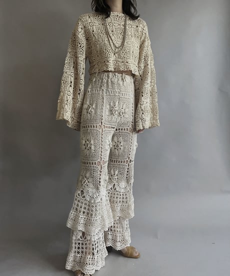 【RE;CIRCLE】 RE Crochet Tiered Pants / 230504-013