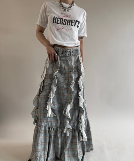 【USED】 PRETTY DAMAGE Check Pattern Design Long Skirt /250510-098