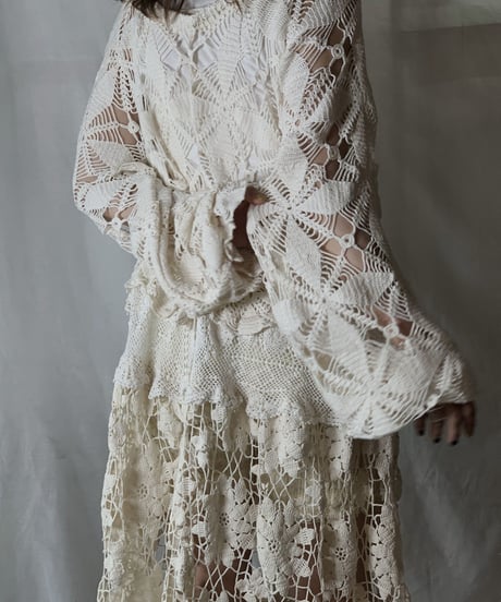【RE;CIRCLE】  RE Crochet L/S Dress ①/210512-009
