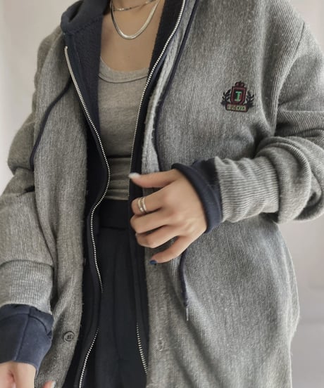 【USED】 IZOD Acrylic Knit Cardigan Gray / 230204-021