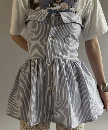 【RE;CIRCLE】  RE Stripe Shirt Mini One-Piece / 260611-005