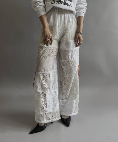 【RE;CIRCLE】 RE White Patch Code Pants / 240509-011