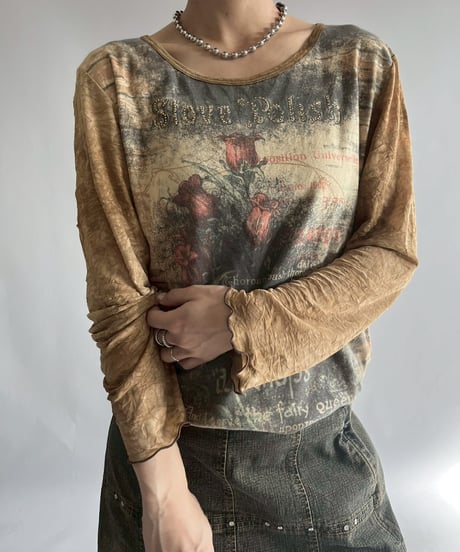 【USED】 Sheer Sleeve Design Top /251108-013