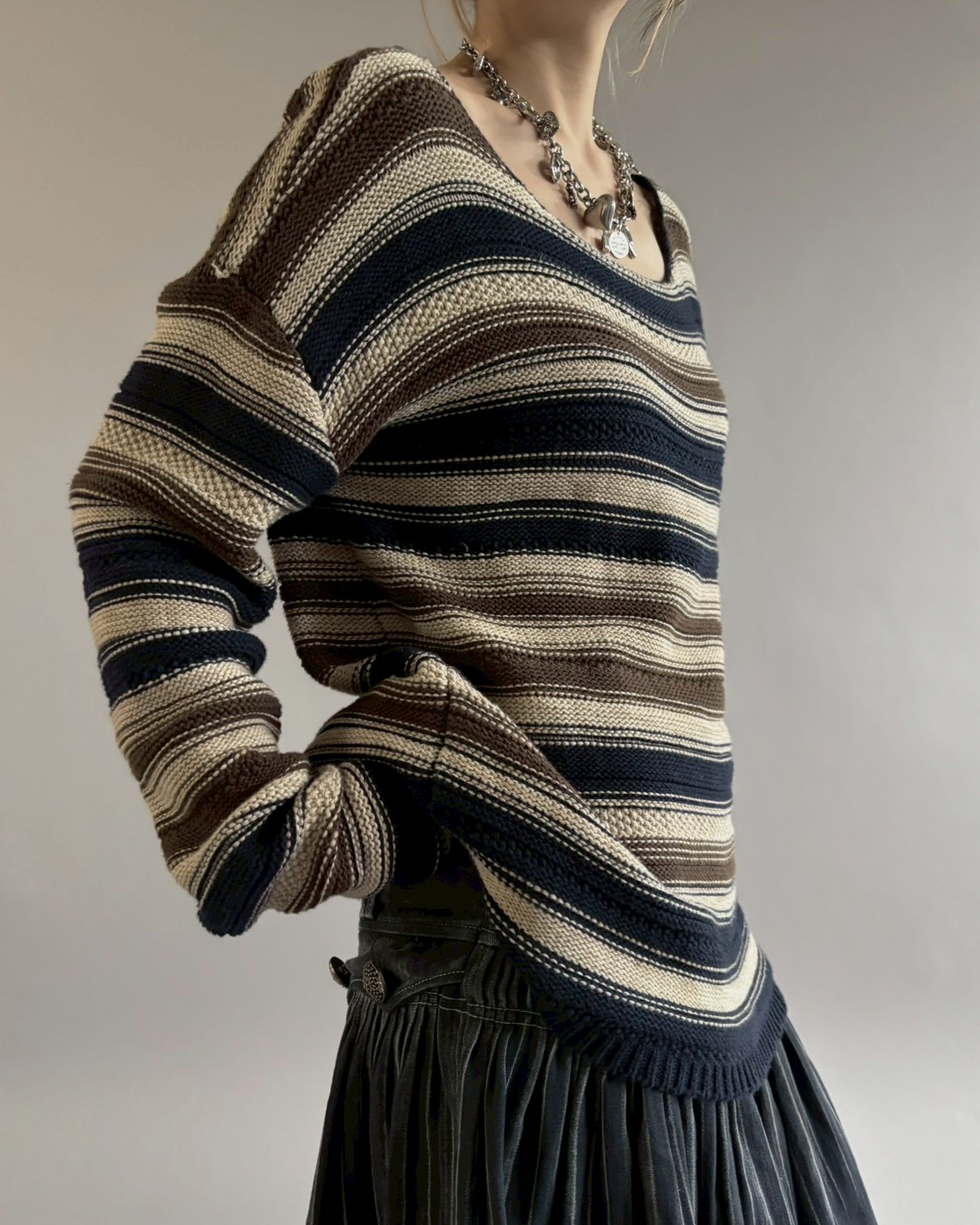USED】 Lauren Ralph Lauren Border Pattern Cotto