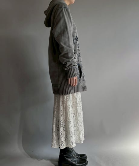 【USED】 Desigual Rib Knit Docking Hoodie /251108-024