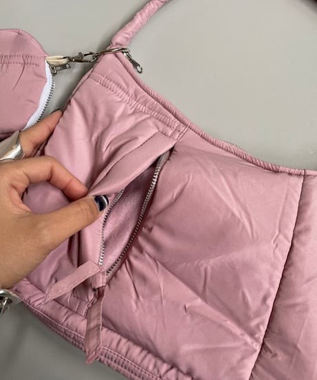 【RE;CIRCLE】 RE Down Shoulder Bag  pink /240104-017