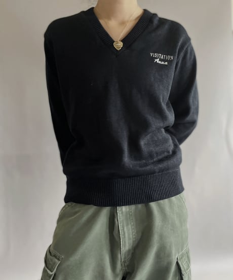 【USED】 School Knit Sweater 'Visitation Anna' / 221210-019