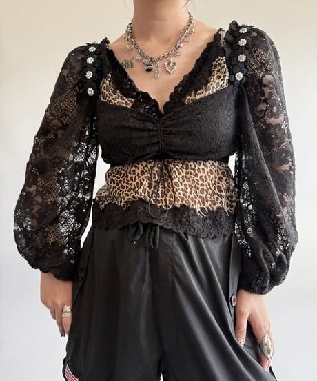 【USED】 Lace Pattern Bolero Top  /250322-018