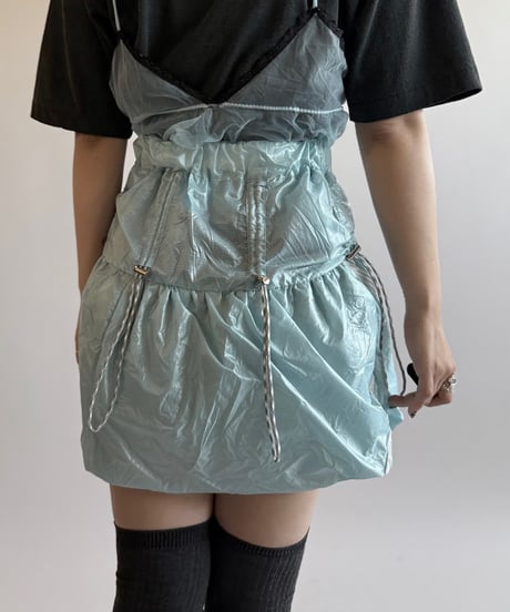 【RE;CIRCLE】 Re French Army Parachute Skirt Balloon Mini Sax Blue / 250424-002