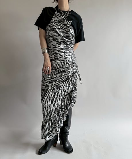 【USED】 Zebra Pattern Camisole Long One-Piece   /250412-031