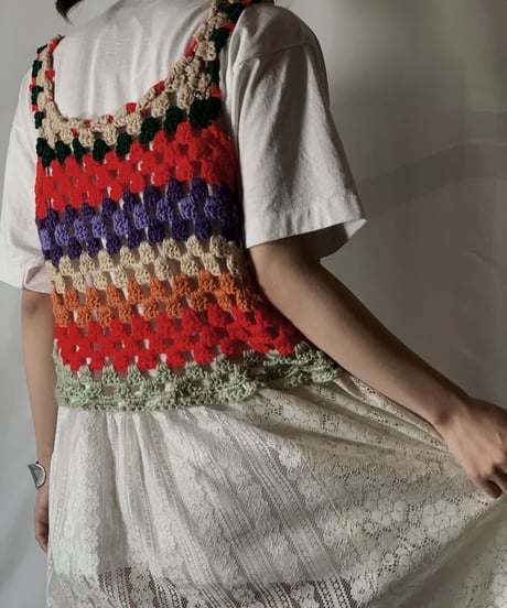 【RE;CIRCLE】 RE Lace × Crochet Shirt One-peice①/210801-069