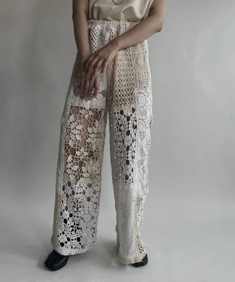 【RE;CIRCLE】 RE Crochet Patchwork Pants / 220623-027