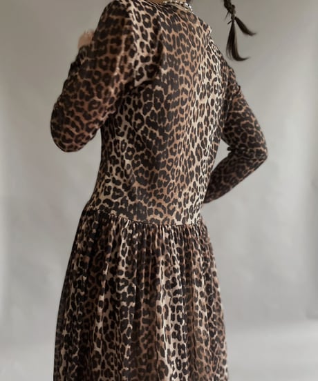【USED】 GANNI Poly Leopard Patterned One-piece / 230401-031