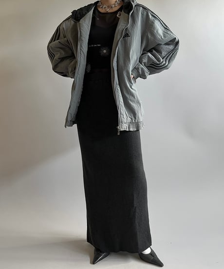 【USED】 90s adidas Lining Quilting Hooded Jacket /241228-011