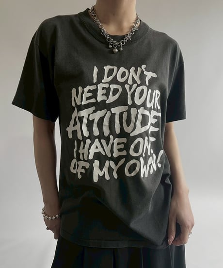 【USED】  Made in USA 80~90's Message T-Shirt/250510-022