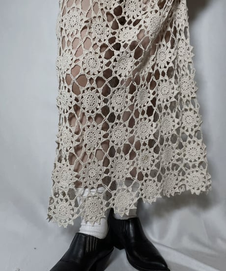 【RE;CIRCLE】 RE Granny Knit×Lace N/S One-piece①/210917-008