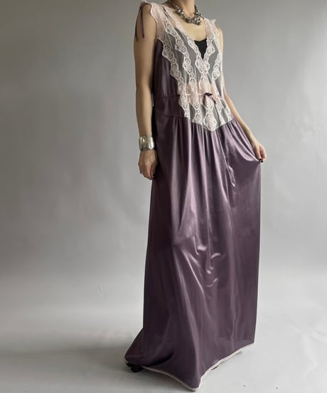 【USED】 Lace Patterned Camisole Long One-Piece  /240928-006
