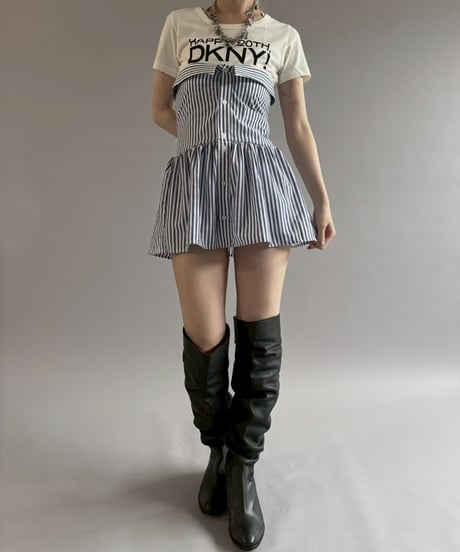 【RE;CIRCLE】  RE Stripe Shirt Mini One-Piece / 260611-008